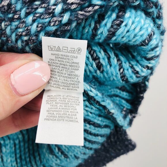 Victoria's Secret Blue Teal High Low Cotton Wool Alpaca Blend Sweater Size XL - Picture 4 of 8